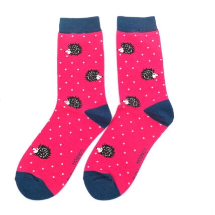 Sleepy Hedgehog Socks Hot Pink-0