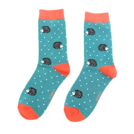 Sleepy Hedgehog Socks Teal-0