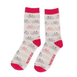 Mr Heron Bike Stripe Socks Grey-0