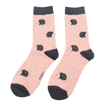 Sleepy Hedgehog Socks Dusky Pink-0