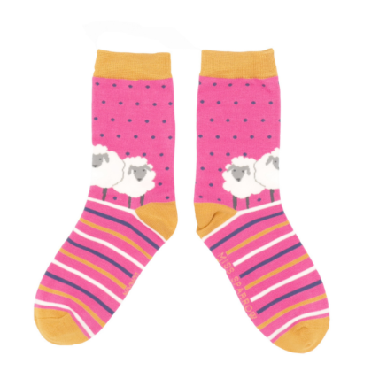 Sheep Friends Socks Hot Pink-0