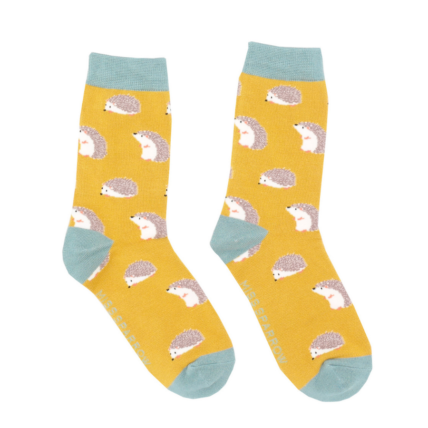 Cute Hedgehogs Socks Yellow -0