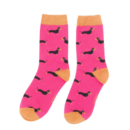 Little Sausage Dogs Socks Hot Pink-0