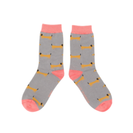 Sausage Dog Socks Grey-0