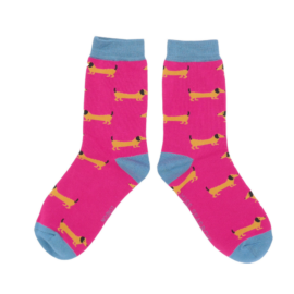 Sausage Dog Socks Hot Pink-0