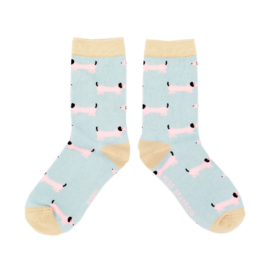 Sausage Dog Socks Powder Blue-0