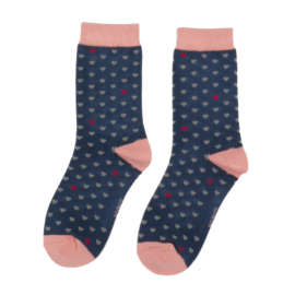 Little Heart Socks Navy-0