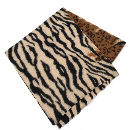 Zebra Leopard Scarf Brown-4394