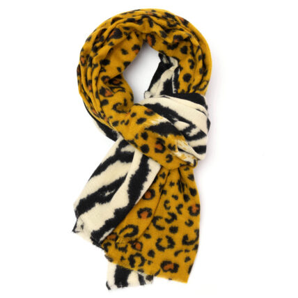 Zebra Leopard Scarf Yellow-4388