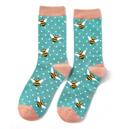 Bumble Bees Socks Turquoise-4467