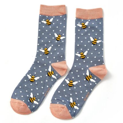 Bumble Bees Socks Cornflower-0