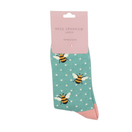 Bumble Bees Socks Turquoise-4400