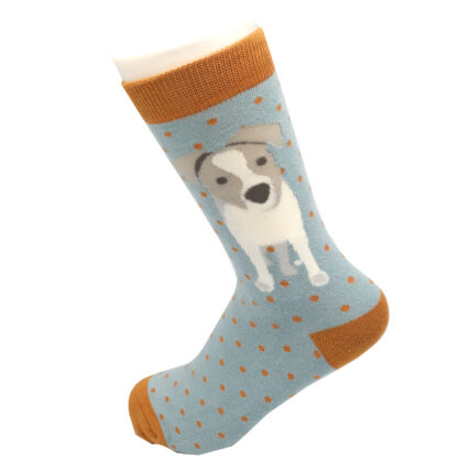 Jack Russell Pup Sock Duck Egg-4550
