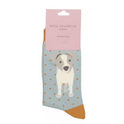 Jack Russell Pup Sock Duck Egg-4416