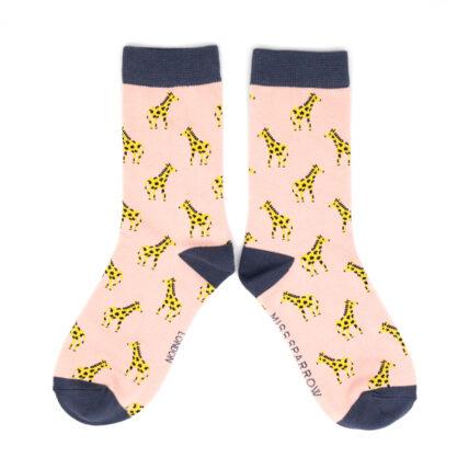 Little Giraffe Socks Dusky Pink-0