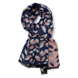 Mini Leaves Scarf Navy-0