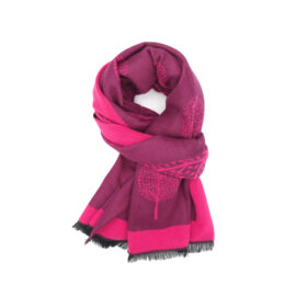 Trees with Border Scarf Purple-0