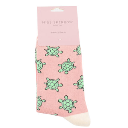 Cute Turtles Socks Dusky Pink-4762