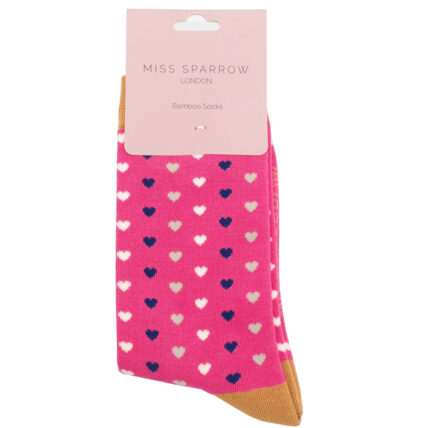 Hearts Socks Hot Pink-4786