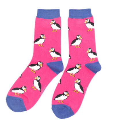 Cute Puffin Socks Hot Pink-4809