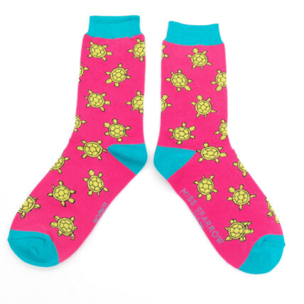 Cute Turtles Socks Hot Pink-4764