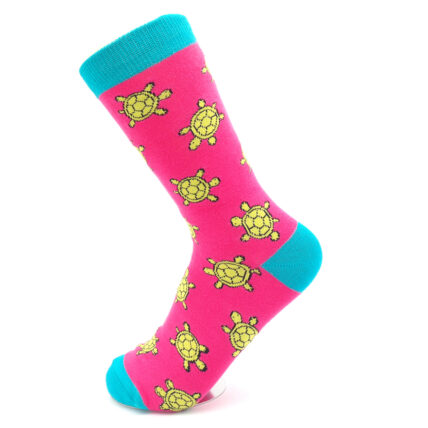 Cute Turtles Socks Hot Pink-0