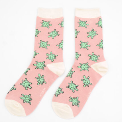 Cute Turtles Socks Dusky Pink-0