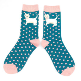 Dogs Socks Teal-0