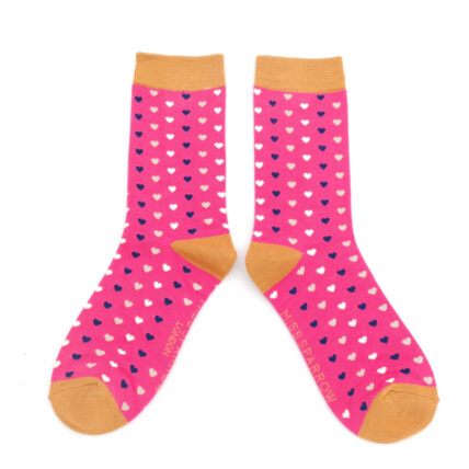Hearts Socks Hot Pink-4787