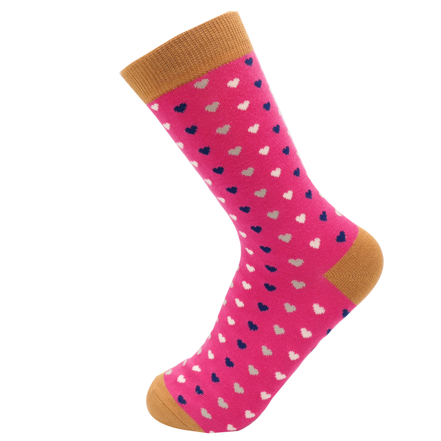 Hearts Socks Hot Pink