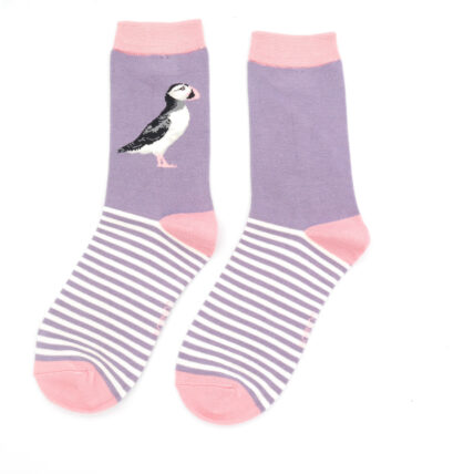 Puffin Stripes Socks Dusky Purple-4813