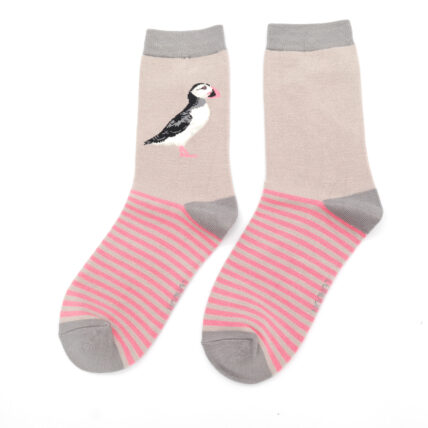 Puffin Stripes Socks Light Grey-4814