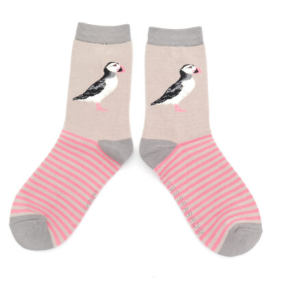 Puffin Stripes Socks Light Grey-4815