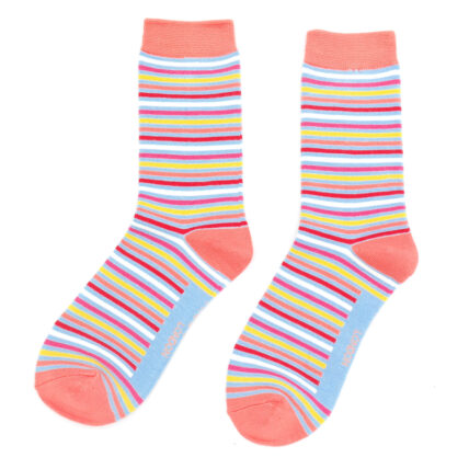 Vibrant Stripes Socks Pale Blue-0