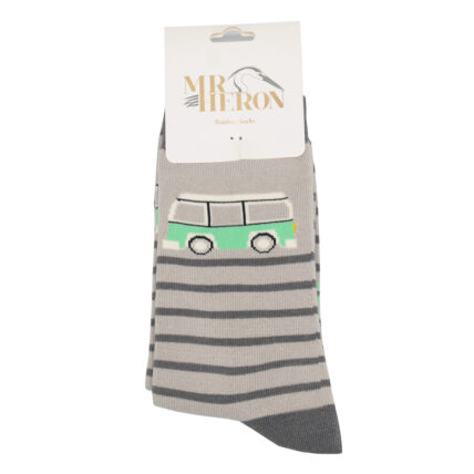 Mr Heron Camper Stripe Socks Silver-4884