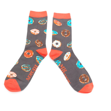 Mr Heron Doughnuts Socks Charcoal-0