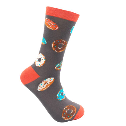 Mr Heron Doughnuts Socks Charcoal-4710