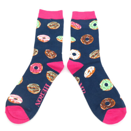 Mr Heron Doughnuts Socks Navy-0