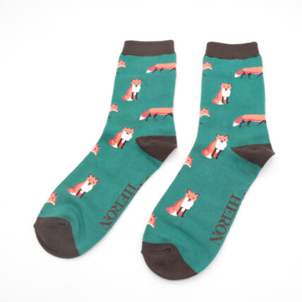 Mr Heron Foxes Socks Green-0