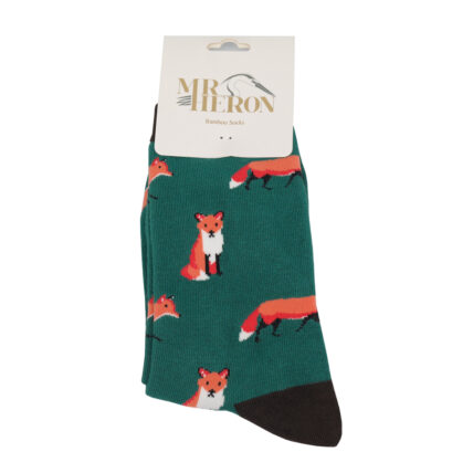 Mr Heron Foxes Socks Green-4873
