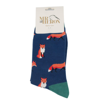 Mr Heron Foxes Socks Navy-4874