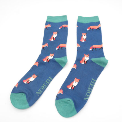 Mr Heron Foxes Socks Navy-0