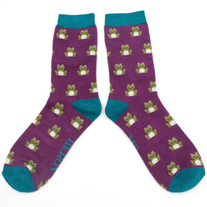 Mr Heron Frogs Socks Purple-0