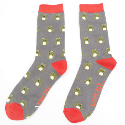 Mr Heron Frogs Socks Charcoal-0