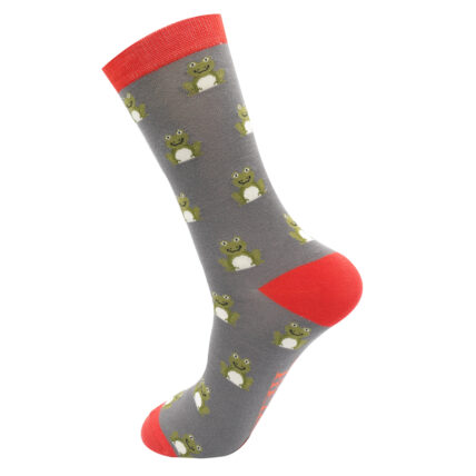 Mr Heron Frogs Socks Charcoal-4728