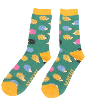 Mr Heron Fun Hedgehogs Socks Green-0
