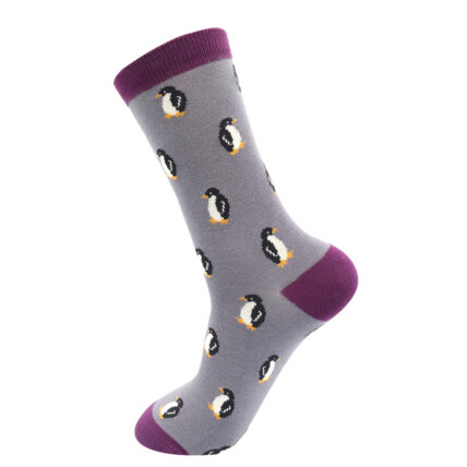 Mr Heron Little Penguins Socks Grey-0
