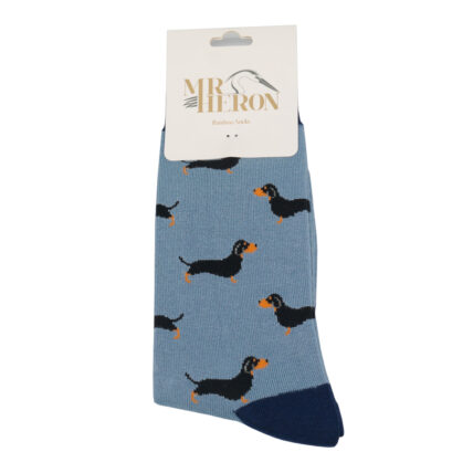 Mr Heron Little Sausage Dogs Socks Denim-4866