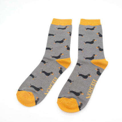 Mr Heron Little Sausage Dogs Socks Grey-0