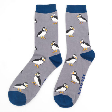 Mr Heron Cute Puffin Socks Grey-4749